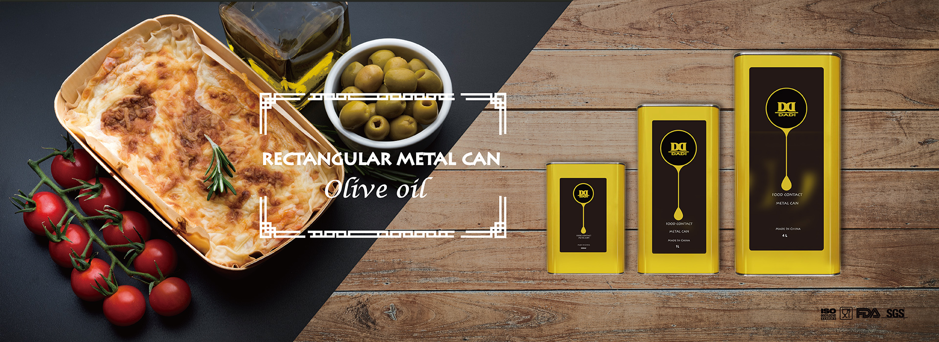 olive oil rectangular tin can 4l