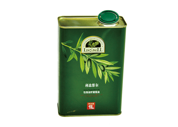 1L rectangular olive oil tin can