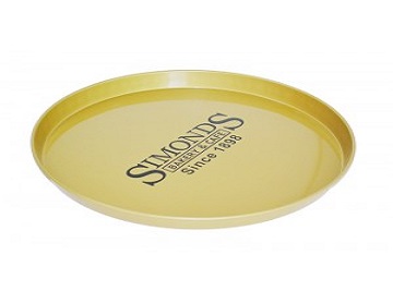 Classic Round Metal Tin Serving Tray