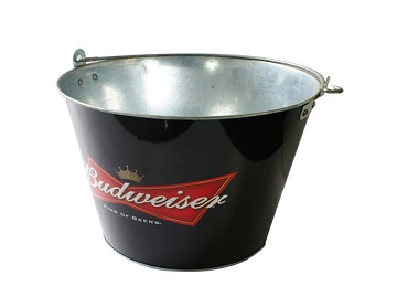 5L Galvanized Ice Bucket With Metal Handles