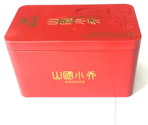 Classic rectangular metal tea box