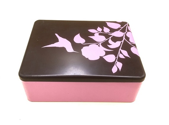 Elegant and beautiful rectangular tin box with printing