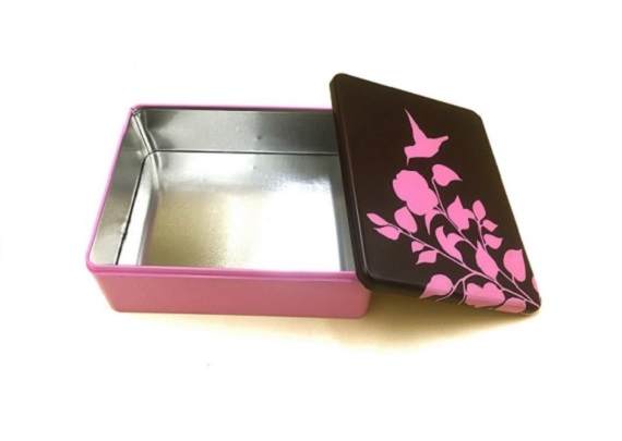 Elegant and beautiful rectangular tin box with printing