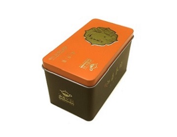 Beautiful rectangular tin box for tea