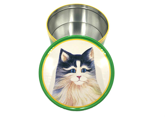 Cat Design Round Tin