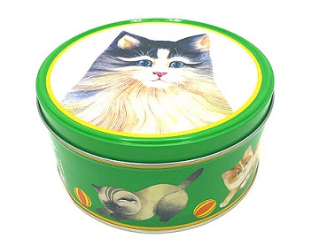 Cat Design Round Tin