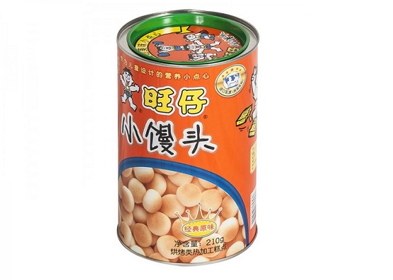 Classic colorful round tin can for food
