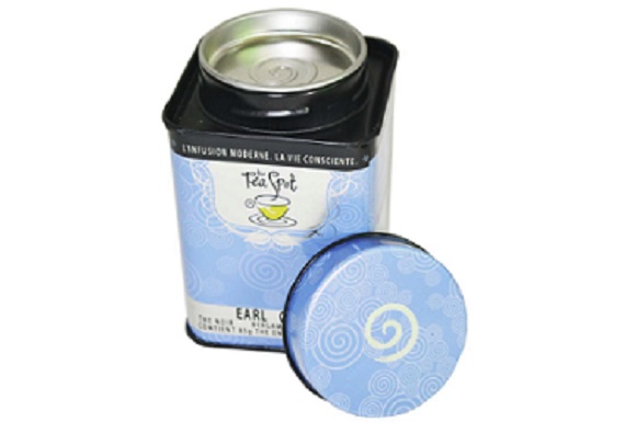 Tea tin packaging with screw lid