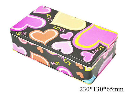 230x130x65mm rectangular colorful gift tin box