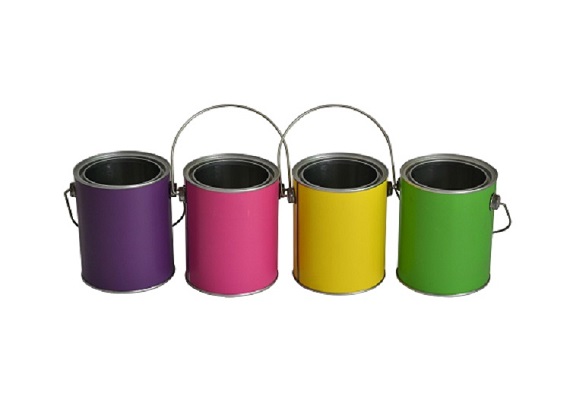 1L round paint tin bucket with colorful printing