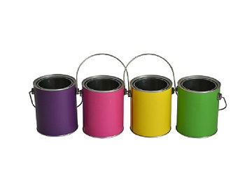 1L round paint tin bucket with colorful printing