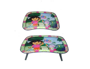 irregular printing metal tin food tray with legs for children
