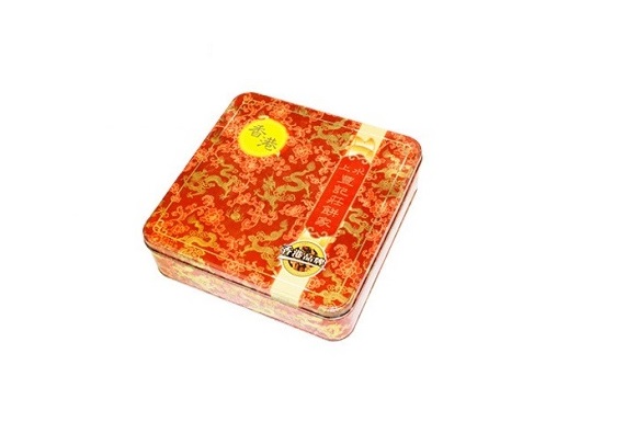 210x210x61 mm square cookie tin box mooncake biscuit metal box
