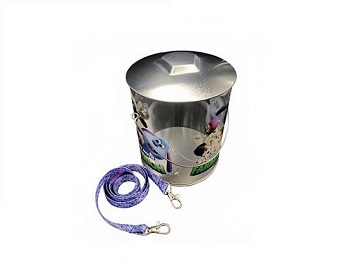 transparent candy tin can with rope or handle