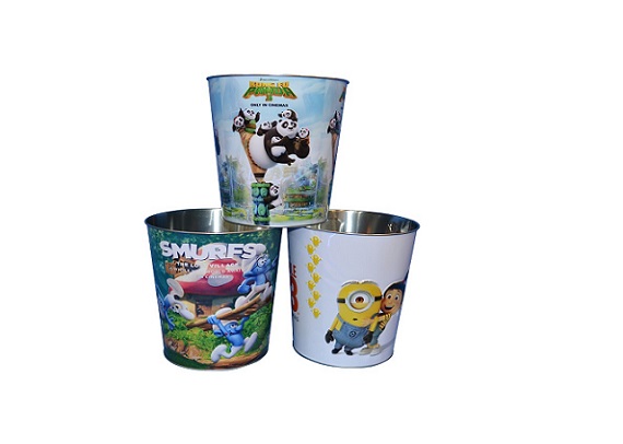 0.65 gallon popcorn tin bucket candy bucket with colorful printing