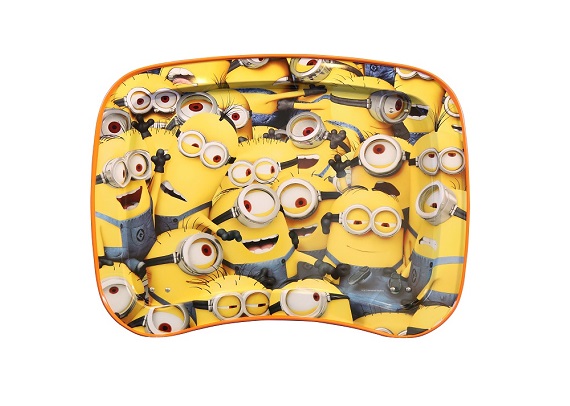 Cute yellow Minions design irregular food serving tin tray with legs for kids