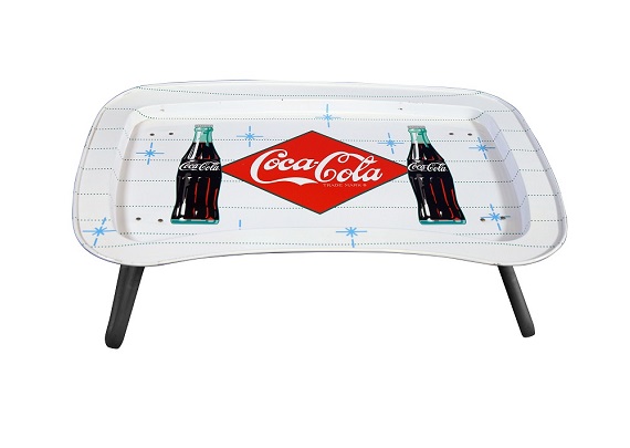cola design irregular big food serving tin tray with legs for kids