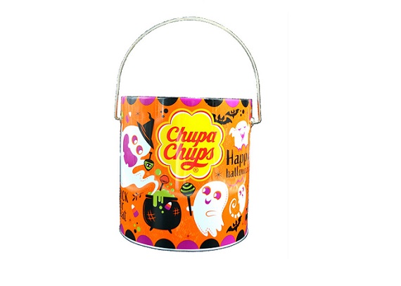 RD70 round candy tin bucket with lid and handle