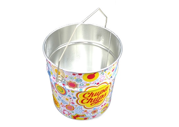 RD71 round tin bucket for lollipop with metal handle