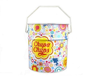 RD71 round tin bucket for lollipop with metal handle