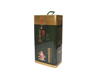5L rectangle cooking oil tin can with plastic lid and handle