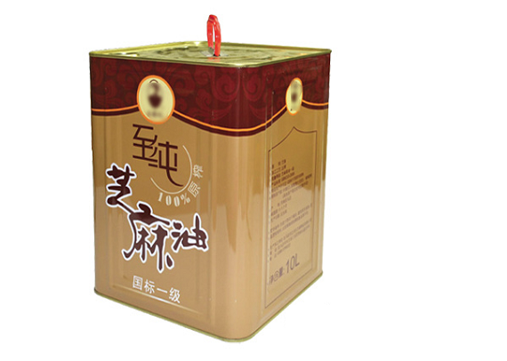 10L square cooking oil tin can with plastic handle