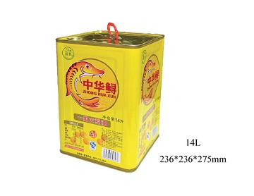 14L square cooking oil tin can with plastic handle