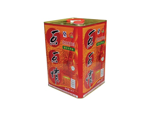 15L square cooking oil tin can with plastic handle