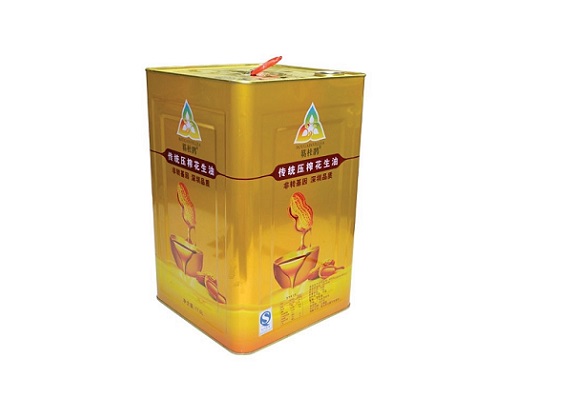 17L square cooking oil tin can with plastic handle