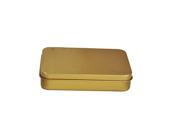 RT37 rectangle golden trinket tin box