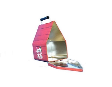 HT4 house shape handle tin box for kids