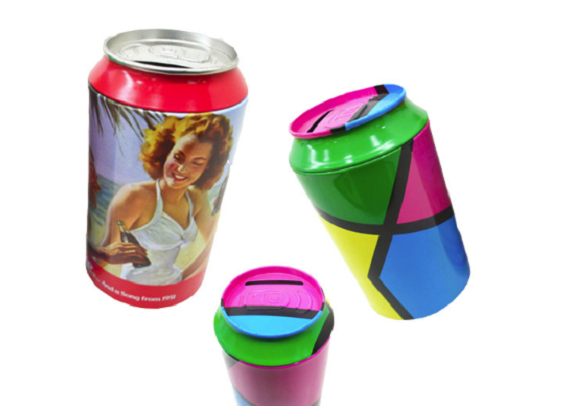 RD64 cola shape coin tin packaging