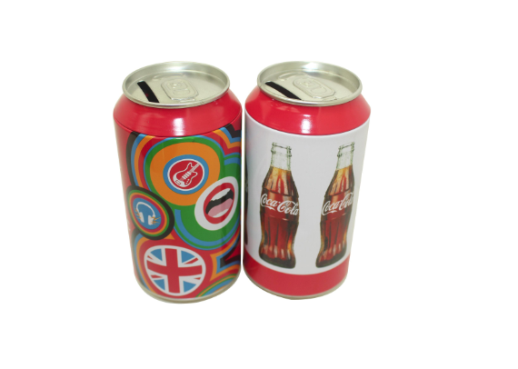 RD64 cola shape coin tin packaging