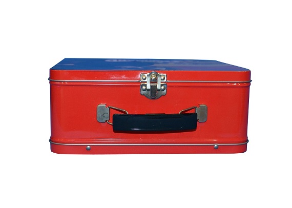 219x190x89mm tin lunch box metal handle box with lock and handle