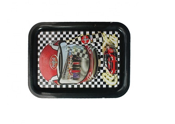 Luxury rectangle food grade metal serving tin tray durable metal tray