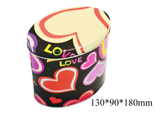 Oval shape custom design candy tin box chocolate tin box