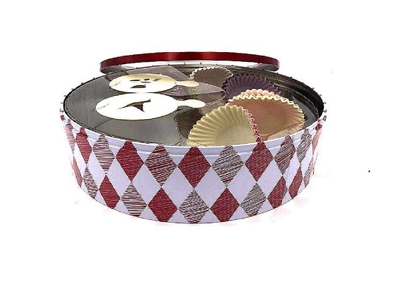 custom big round tin box for cookie and biscuit
