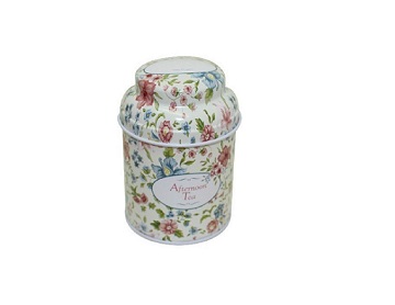 Beautiful design elegant round tea tin box tea metal packaging