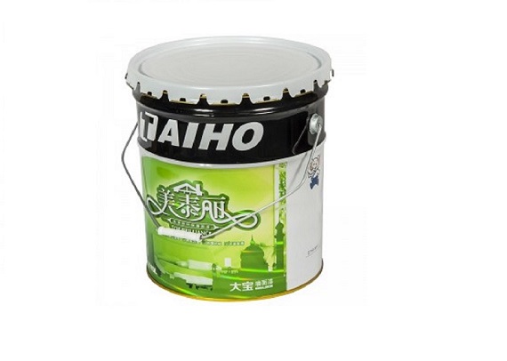 18L round paint tin can with flower lid and metal handle