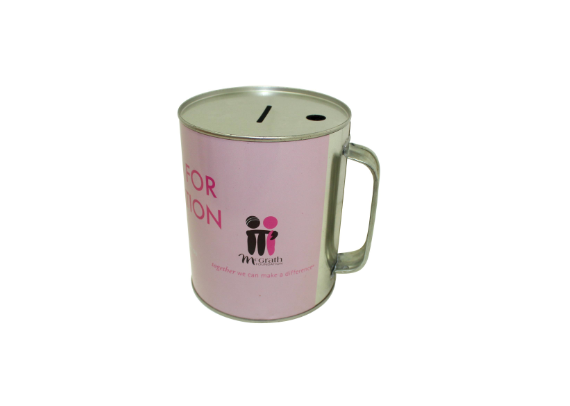 Custom cup shape round tin can for coin