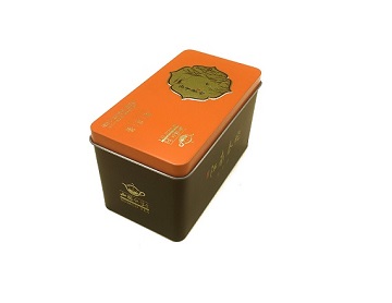Pretty design rectangle embossed tea tin box
