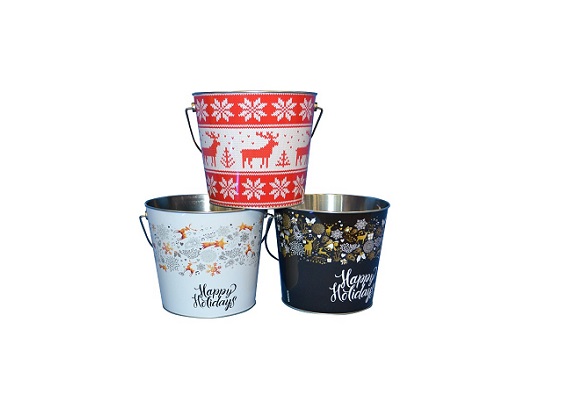 hotsale custom 0.5 gallon popcorn tin bucket with metal handle