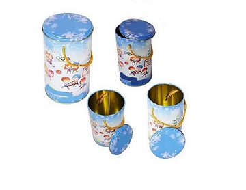factory hot sale laser printing high quality round gift tin can