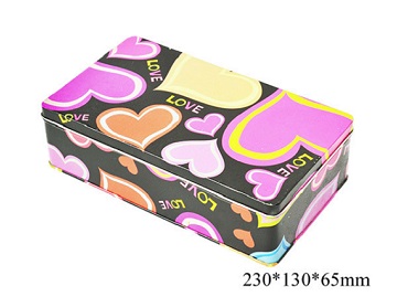 factory high quality rectangular colorful gift tin box metal box