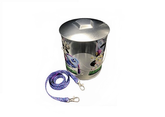 Dia.128x152mm plastic tin bucket with transparent window
