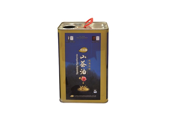 5L rectangle cooking oil tin can with plastic lid and handle