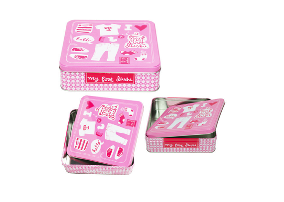 210*210*60mm square gift tin box metal box