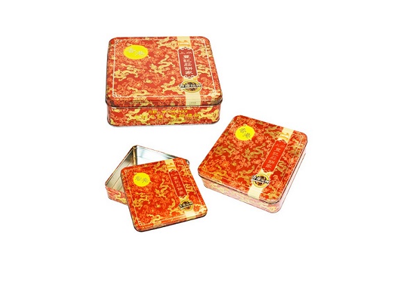2022 factory hot sale square mooncake tin box