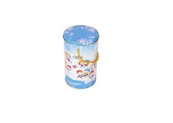 factory hot sale laser printing high quality round gift tin can