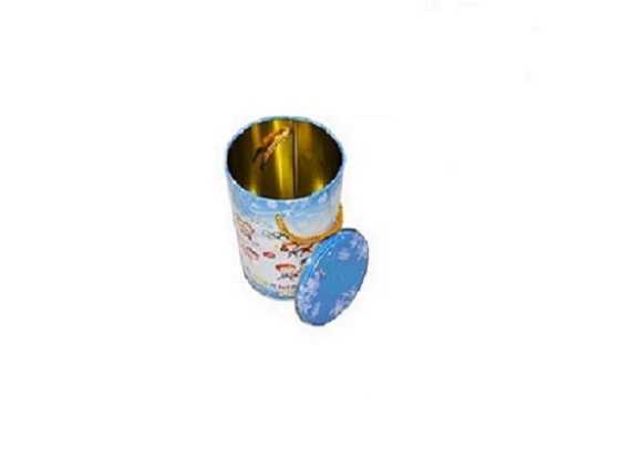 factory hot sale laser printing high quality round gift tin can